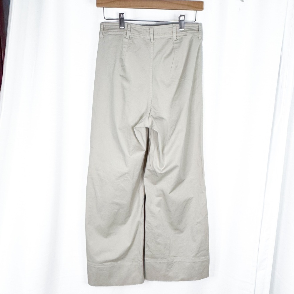 Everlane Lightweight Wide Leg Crop Chino Pants Size 2 Sand Khaki NWT - Picture 2 of 10